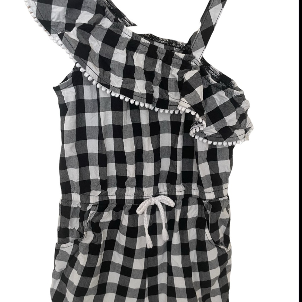 Black and White Gingham Ruffle Dress